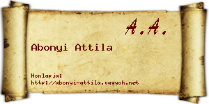 Abonyi Attila névjegykártya